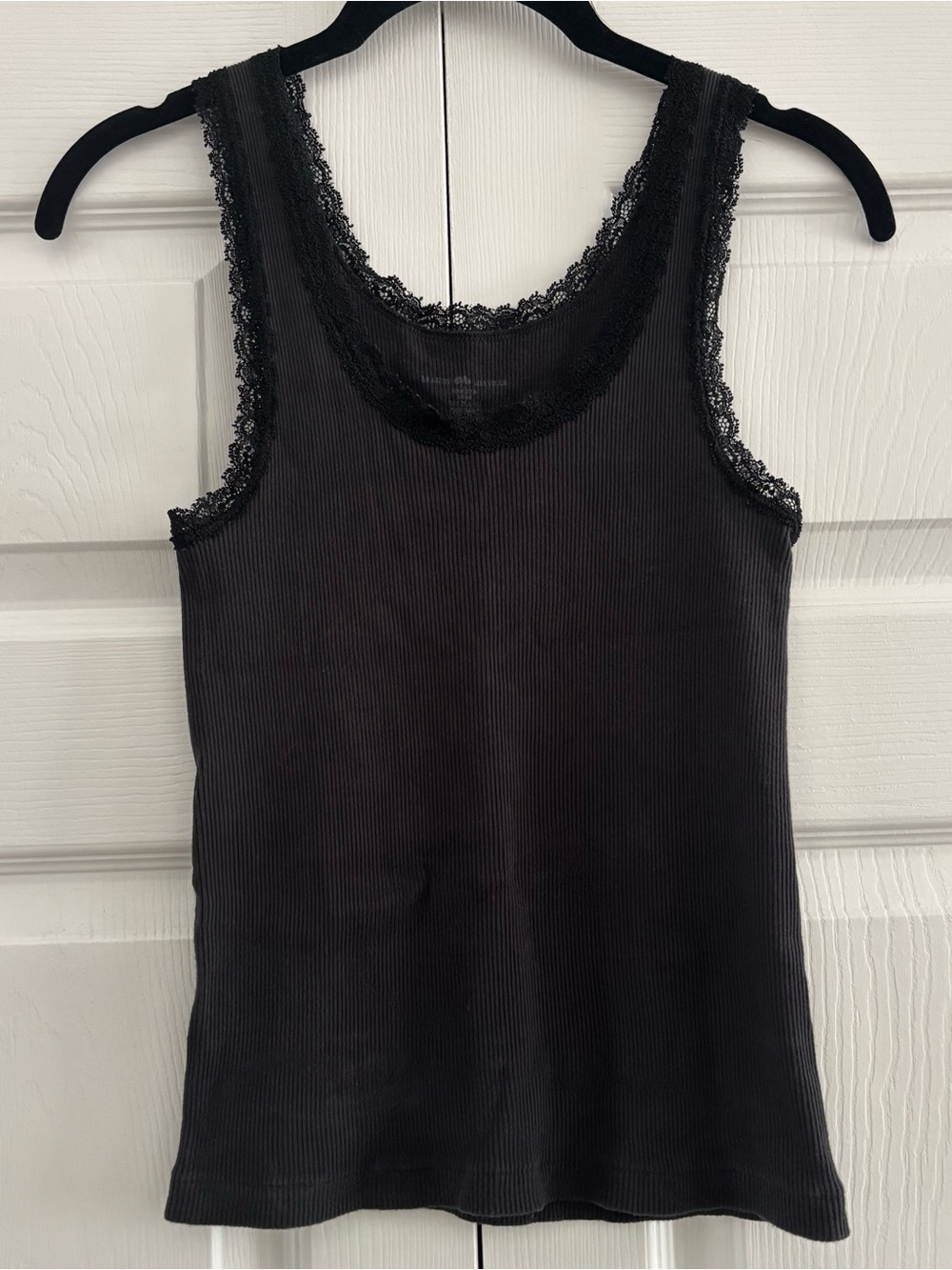 Brandy Melville Black Lace Trim Tank Top